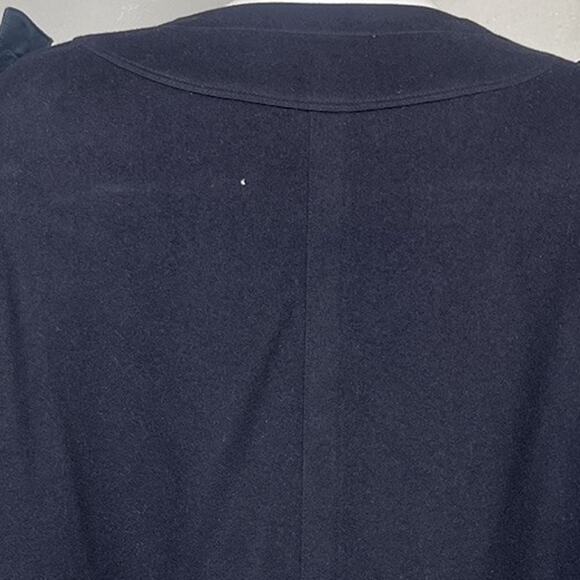 Gianni Versace Vtg 80s Women's 10 Navy Wool Pockets Veck Oversized Jacket EUC - Picture 5 of 5